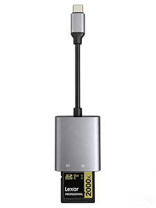 2-in-1 OTG-Adapter Typ C Aluminiumlegierung <span class=keywords><strong>TF</strong></span> SD-Kartenleser für iPhone15 16 Android-Geräte Universeller USB-Stick Typ-C-Schnittstelle - Product Image 2