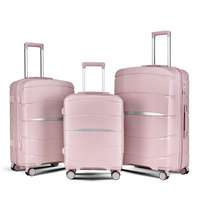 Ensemble de bagages rigides durables 3 pièces avec roulettes pivotantes à 360 degrés, valises de voyage légères à roulettes pour les voyages d'affaires
