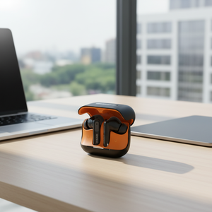 หูฟัง TWS แบบพับได้ พร้อมระบบตัดเสียงรบกวน ANC+ENC หน้าจอแสดงผลดิจิตอล กันน้ำระดับ IPX5 รองรับ Bluetooth 5.3 สำหรับ OEM - Product Image 1