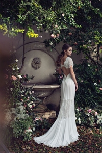 Vestido <span class=keywords><strong>de</strong></span> <span class=keywords><strong>novia</strong></span> <span class=keywords><strong>de</strong></span> manga corta con cuello <span class=keywords><strong>de</strong></span> pico profundo, vestido <span class=keywords><strong>de</strong></span> <span class=keywords><strong>novia</strong></span> <span class=keywords><strong>de</strong></span> encaje con línea A, bohemio, cola <span class=keywords><strong>de</strong></span> barrido <span class=keywords><strong>de</strong></span> <span class=keywords><strong>playa</strong></span>, pueblo, Espalda descubierta, cuentas, n. ° 1295 - Product Image 6