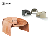 Fauteuil individuel personnalisé, durable, multi-couches, en panneau de forme spéciale, fauteuil crabe incurvé, design moderne nordique pour chambre à coucher