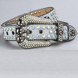 Nouvelle ceinture en cuir PU de créateur 2026, vente en gros, boucle brillante cloutée de diamants et de strass, style Bb <span class=keywords><strong>Simon</strong></span> - Product Image 5
