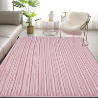 Tapis en peluche de chambre à coucher de princesse rose Tapis de décoration pour dortoir d'enfants de filles