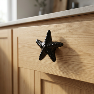 Star Shape <b>Drawer</b> Knob Cast Iron Rustic Cabinet Hardware Kitchen Decorative Pull Handle Vintage Knobs Customizable Designs - Product Image 1