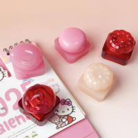 Wadah krim bentuk merah muda imut stoples Perona bibir 5g plastik kosmetik desain baru dengan tutup mangga dan tutup labu