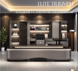 Modular nội thất văn phòng thiết kế hiện đại sang trọng màu đen điều hành văn phòng bàn Ceol Shape thẩm mỹ gỗ Ghế văn phòng và bảng - Product Image 2