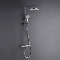 Système de douche pluie mural moderne 3 fonctions en laiton massif avec mitigeur de plafond 9 pouces – Amélioration de luxe pour salle de bain