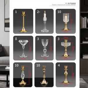 เชิงเทียนอะคริลิครูปสูงที่วางเทียนโลหะแบบปรับแต่งได้สำหรับงานปาร์ตี้และงานแต่งงาน - Product Image 4