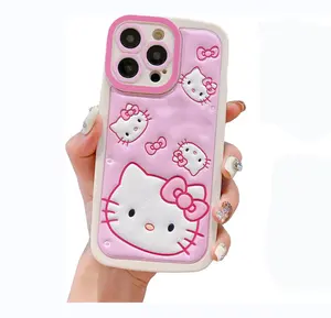 Wholesale Cartoon Cat Case for iPhone 14 Pro Protector Cute Case Soft Silicone Cover Shockproof Protective for Girls