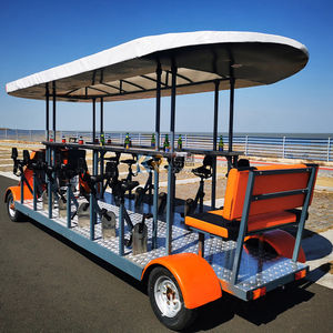 Carrito de Venta de Cerveza Móvil Tipo Bicicleta Tándem Marrón, Ideal para Turismo, Fiestas y Ciclismo - Product Image 1