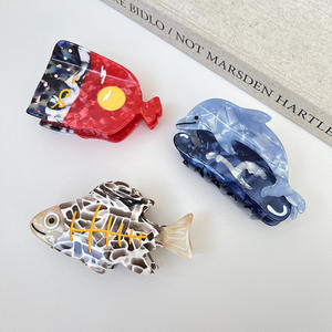 Griffes <span class=keywords><strong>de</strong></span> cheveux en acétate transparent d'animaux <span class=keywords><strong>de</strong></span> mer <span class=keywords><strong>de</strong></span> dessin animé mode créative poisson <span class=keywords><strong>crabe</strong></span> étoile <span class=keywords><strong>de</strong></span> mer pinces à cheveux en acétate pour la fête quotidienne - Product Image 4