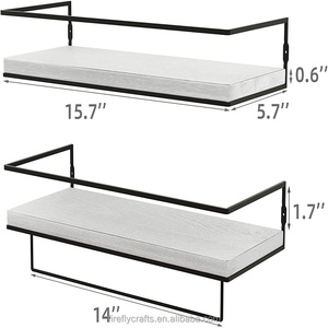 Estante de <span class=keywords><strong>pared</strong></span> oculto para dormitorio, caja <span class=keywords><strong>blanca</strong></span> pintada, flotante, pequeño - Product Image 3