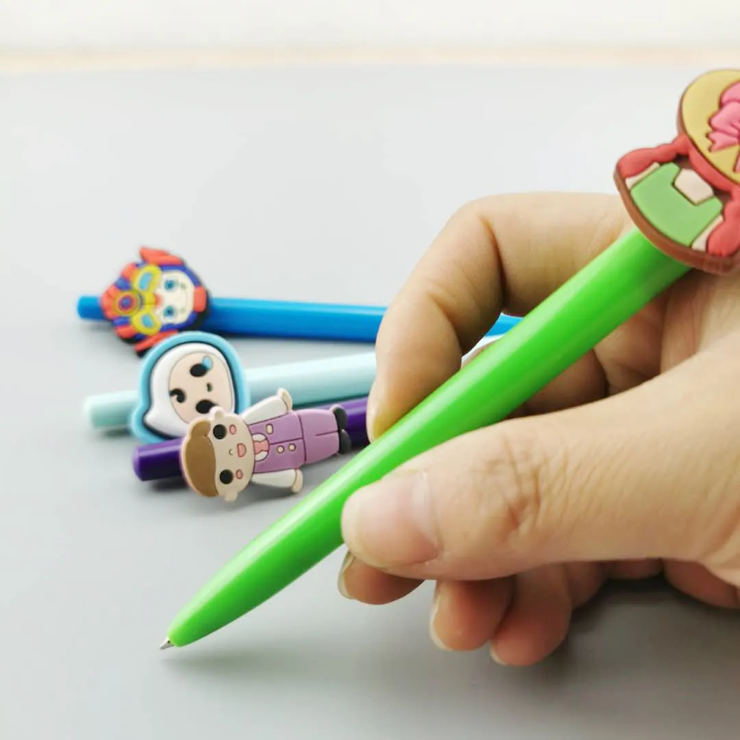 Cute Cartoon Pen Plastic Press Pen PVC Soft Glue Custom Pen