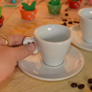 Taza y Platillo de Café de Cerámica Personalizados de Alta Calidad, Taza de Porcelana Blanca para Cafetería, Hotel, Boda, Vajilla al por Mayor - Product Image 3