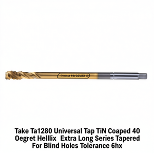 ดอกต๊าปอเนกประสงค์ Ta1280 เคลือบ TiN แบบเกลียว 40 องศา รุ่นยาวพิเศษ สำหรับรูอุด ความคลาดเคลื่อน 6hx - Product Image 2