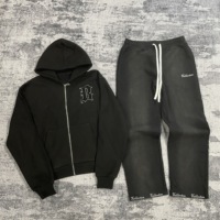 Survêtements décontractés unisexes MS835 personnalisés en chenille brodée de haute qualité, imprimés hiver, respirants, zippés, 100 % coton éponge