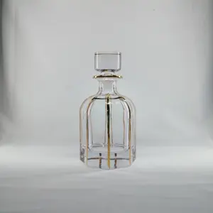 Garrafa transparente redonda vazia para vinho, uísque, tequila, whisky, vodka, 500ml, 750ml, 800ml, tampa de cortiça selada