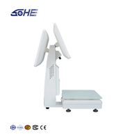 Système de point de vente tout-en-un SOHE K6D 15kg avec imprimante et écran tactile double 15,6 pouces, personnalisable OEM/ODM, balance de supermarché en ABS, garantie 1 an
