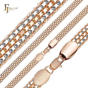 7 мм + FJ Fallon модные ювелирные изделия Бисмарк плетение якорь четырехъякорная цепочка с покрытием из 14-каратного золота латунь сплит - Product Image 6