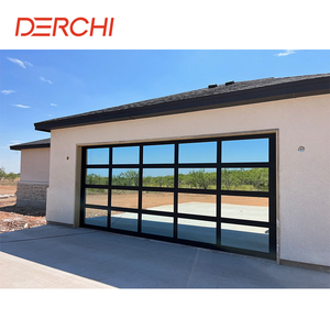 Biệt thự hiện đại Nhà kính cường lực nhà cửa nhà để xe cách nhiệt tự động đôi cửa nhà để xe - Product Image 1