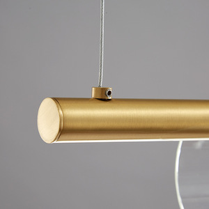 Italian-Style High-<b>End</b> Artistic Chandelier All-Copper Postmodern Luxury Light Fixture with Glass Strip for Restaurant <b>Bar</b> Island - Product Image 3