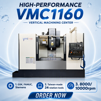 Centre d'usinage vertical CNC VMC1160, équipement de fraisage de métaux lourds avec commande GSK et moteur