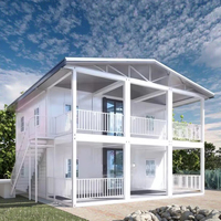 Maison modulaire préfabriquée de luxe, structure en acier durable et mobile, construction de villa duplex, maison conteneur