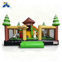 Parc de jeux gonflable commercial LilyToys sur le thème de la ferme, château gonflable en PVC pour enfants avec toboggan pour location de carnaval