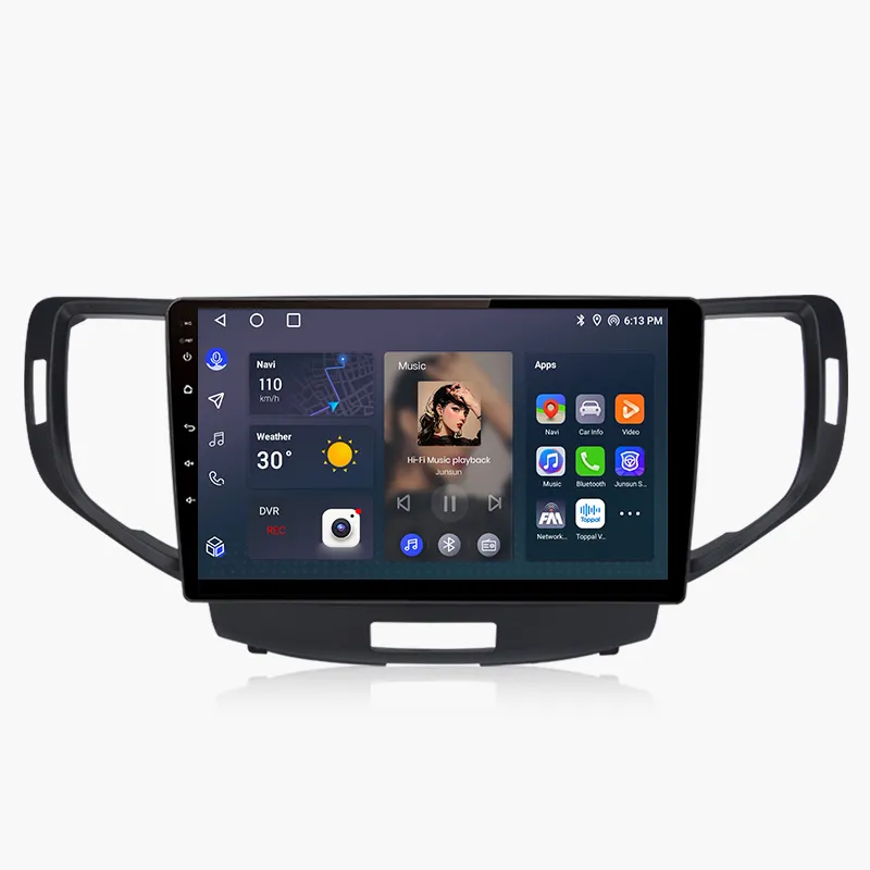 Junsun วิทยุติดรถยนต์ระบบแอนดรอยด์ V1 CarPlay สำหรับฮอนด้าแอคคอร์ด8 2008-2012สต็อก EU รถยนต์มัลติมีเดียสำหรับฮอนด้าแอคคอร์ด8