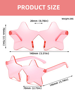 Party Sunglasses for Women and Men Colorful Rimless Sun <b>Glasses</b> for Festival Rave Concert Beach Holiday - Product Image 2