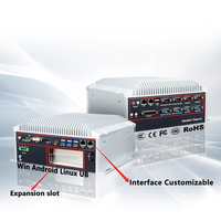 DC 9-36V Stromversorgung Eingebetteter Lüfterloser Industrie-Mini-Box-PC mit 2*LAN, 8*USB, 6*COM, 1*HDMI, 1*DP, 1*DVI