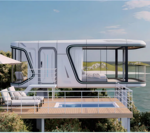 Casa Cápsula de Cristal Casa 2 Pisos con Base de Conexión Solar Casa Cápsula Modular Casas Móviles - Product Image 2