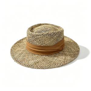 Unisex Hollow <b>Straw</b> Bucket <b>Hat</b> Fabric Band Wide Brim UV Protection Summer Beach Sun <b>Hat</b> ACE Custom Logo - Product Image 6