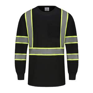 البناء أنسي فئة 2 للماء عالية الوضوح ملابس العمل الصفراء طويلة الأكمام مرحبا فيس البلوز شعار مخصص - Product Image 1