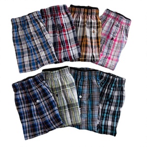 Boxers à carreaux pour hommes, lot de 8, en coton respirant, motif tissé, sous-vêtements pour adultes - Product Image 3