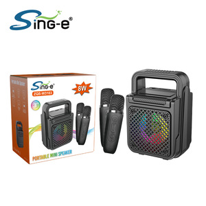 थोक क्रम SING-E ZQS-W3103 पोर्टेबल मिनी 5.0 स्पीकर डुअल वायरलेस माइक्रोफोन प्लास्टिक कैबिनेट 8w आउटपुट कराओके एफएम - Product Image 5