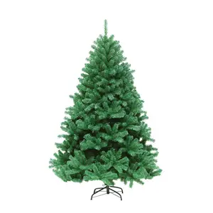 Árvore de Natal artificial pré-iluminada em PVC, mini árvore verde de Natal com criptografia de 120/150/180/210 cm
