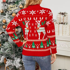 เสื้อไหมพรมถักขายส่งสำหรับผู้หญิง เสื้อกันหนาวคริสต์มาสเนื้อนุ่ม อุ่นสบาย ทรงหลวม เสื้อถักสำหรับฤดูใบไม้ร่วงและฤดูหนาว แขนยาว - Product Image 4