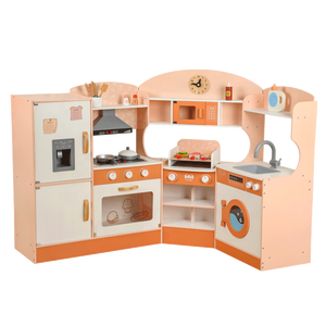 Vente chaude en bois <span class=keywords><strong>grande</strong></span> <span class=keywords><strong>taille</strong></span> coin cuisine semblant cuisine jouets multi-fonction enfants en bois massif cuisine cuisine - Product Image 1