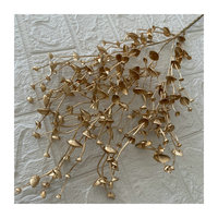 Feuilles d'eucalyptus dorées, hortensias, feuilles de ginkgo dorées, fleurs artificielles pour décoration de mariage, matériaux végétaux dorés