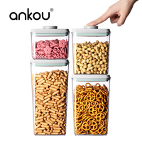 Boîtes de rangement pour aliments secs en plastique transparent carrées, hermétiques, de haute qualité, durables, pour collations, pâtes, farine