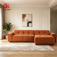 Canapé d'angle en tissu 3 places au design moderne, style luxe léger, pour appartement, hôtel, salon ou salle de séjour