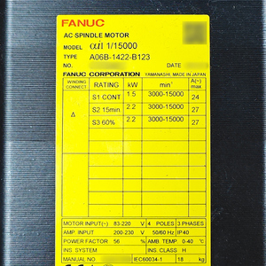 Motor Servo AC Serie Alpha FANUC A06B-1422-B123 - Product Image 3