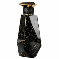Flacon de parfum en verre marbré noir à étiquette privée, sérigraphie mate personnalisable, 30 ml/50 ml/100 ml, élégant