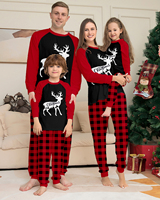 Pyjamas de Famille Personnalisés Hiver Noël Taille Élastique Tricotés Manches Longues Ensemble de Détente 3XL 4XL