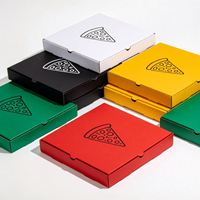 Boîtes à pizza ondulées, emballages à pizza colorés pour la livraison, boîtes à pizza imprimées, boîtes d'emballage personnalisées avec logos.