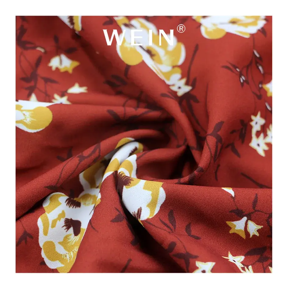 WI-B06 impressão digital design borboleta toque como seda poliéster crepe tecido para o vestido abaya