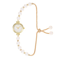 Montre à quartz élégante et minimaliste avec bracelet en perles, style royal N2606053