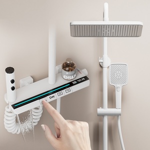 Nouvel ensemble de douche thermostatique mural moderne 2026 avec affichage numérique LED, haute pression, 4 fonctions, style clavier de piano - Product Image 1