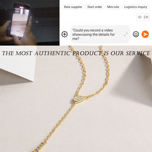 Collar con colgante de lágrima de moissanita chapada en oro S925 joyería en forma de Y de plata esterlina para mujer - Product Image 5